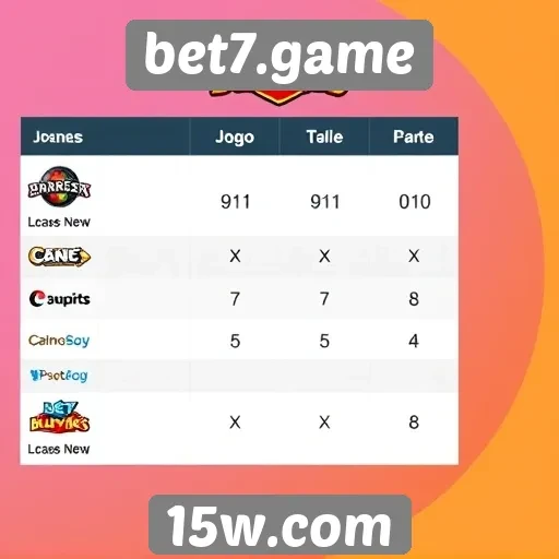 Comparativo entre jogos disponíveis no bet7.game